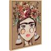 imageKate and Laurel Sylvie Warm Frida Framed Canvas Wall Art by Inkheart Designs 18x24 Natural Modern Floral Female Portrait Art