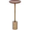 imageKate and Laurel Xyler Modern Round Wood and Metal Drink Table 10 x 10 x 24 Burlwood and Antique Brass Transitional Pedestal Table for Use as Indoor Plant Stand or Living Room Decor AccentWalnut BrownGold