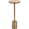 imageKate and Laurel Xyler Modern Round Wood and Metal Drink Table 10 x 10 x 24 Burlwood and Antique Brass Transitional Pedestal Table for Use as Indoor Plant Stand or Living Room Decor AccentNaturalGold