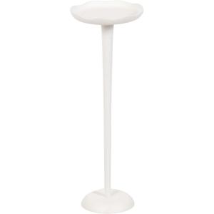 imageKate and Laurel Alessia Modern Decorative Metal Drink Table 8 x 8 x 22 White Transitional Round Cast Aluminum Pedestal Plant Stand with Rough Texture and Wavy Scalloped EdgeWhite