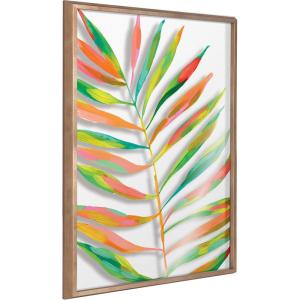 imageKate and Laurel Blake Palma Framed Printed Glass Wall Art by Jessi Raulet of Ettavee 18x24 Natural Decorative Vibrant Glass Nature Art for WallGold