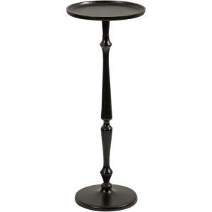 imageKate and Laurel Carling Traditional Metal Round Drink Table 9 x 9 x 22 Black Vintage Cast Aluminum Accent Table with Unique Spindle Design for Use as Indoor Plant Stand or Living Room Decor PieceBlack