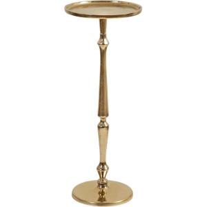 imageKate and Laurel Carling Traditional Metal Round Drink Table 9 x 9 x 22 Black Vintage Cast Aluminum Accent Table with Unique Spindle Design for Use as Indoor Plant Stand or Living Room Decor PieceGold
