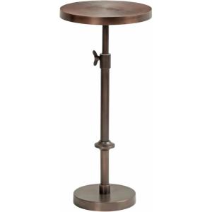imageKate and Laurel Engles Traditional AdjustableHeight Pedestal Drink Table 10 x 10 x 30 Antique Brass and Black Vintage Round Indoor Metal Plant Stand with Embossed Sunburst PatternBronze