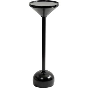imageKate and Laurel Frisk Modern Round Metal Drink Table 8 x 8 x 23 Black Metal Martini Table with Pedestal Design for Use as Small Indoor Plant Stand or Living Room Accent