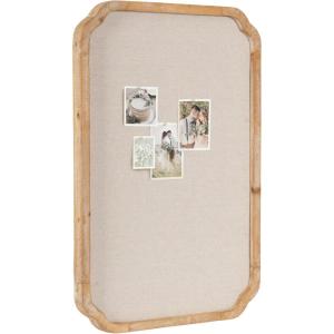 imageKate and Laurel Marston Modern Farmhouse Scalloped Fabric Pinboard 20 x 30 Rustic Brown Transitional Rectangular Bulletin Board for Use as Motivational Vision Board or Decorative Wall Organizer