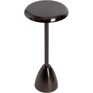 imageKate and Laurel Morizet Modern Round Drink Table 10 x 10 x 22 Gunmetal Transitional Metal Martini Table with Pedestal Design for Use as Small Indoor Plant Stand or Living Room Accent