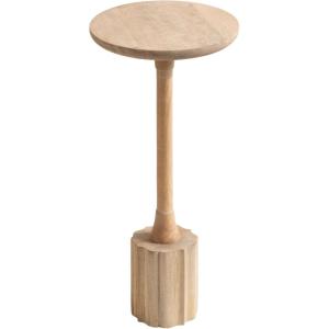 imageKate and Laurel Nisha Modern Mango Wood Round Drink Table 10 x 10 x 22 Dark Brown Transitional Wooden Circle Mini Table for Use as Indoor Plant Stand or Living Room AccentNatural