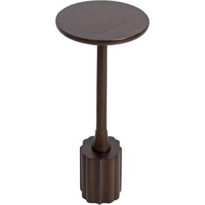 imageKate and Laurel Nisha Modern Mango Wood Round Drink Table 10 x 10 x 22 Dark Brown Transitional Wooden Circle Mini Table for Use as Indoor Plant Stand or Living Room AccentDark Brown