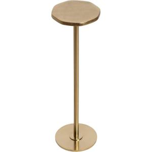 imageKate and Laurel Pianka Decorative Modern Pedestal Round Drink Table 7 x 7 x 22 Gunmetal Cast Aluminum Mini Table with Organic Tabletop Shape for Use as Small Plant Stand or Living Room AccentGold
