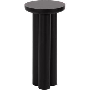 imageKate and Laurel Pylar Modern Wooden Drink Table 10 x 10 x 21 Black Transitional Mini Table with Chunky Pillar Base for Use as Pedestal Plant Stand Indoors or Small Nightstand Option