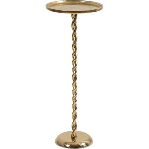 imageKate and Laurel Ropa Transitional Round Pedestal Drink Table 9 x 9 x 22 Black Decorative Cast Aluminum Mini Table with Spiral Rope Design for Use as Indoor Plant Stand or Living Room AccentGold