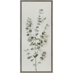 imageKate and Laurel Sylvie Eucalyptus Botanical I Framed Canvas Wall Art by The Creative Bunch Studio 18x40 Panel Gold Decorative Plant ArtGray