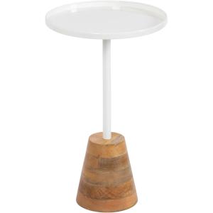 imageKate and Laurel Tira Elegant Round Drink Table 10 x 22 Antique Brass and Black Vintage Glam Circle Martini Table for Use as a Small Bedroom Nightstand or Living Room Plant Stand OptionWhiteNatural