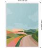 imageKate and Laurel Beautiful Landscape with Road Framed Canvas Wall Art by July Art Prints 18 x 24 Sylvie White MidCentury Landscapes Abstract Art for Wall Decor Living Room Bedroom