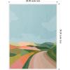 imageKate and Laurel Beautiful Landscape with Road Framed Canvas Wall Art by July Art Prints 28 x 38 Sylvie White MidCentury Landscapes Abstract Art for Wall Decor Living Room Bedroom