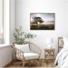 imageKate and Laurel Coastal Serene Sunset Tree Landscape Framed Canvas Wall Art by Patricia Rae 33 x 23 Sylvie Natural Coastal Landscapes Nature Art for Wall Decor Living Room Bedroom