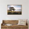 imageKate and Laurel Coastal Serene Sunset Tree Landscape Framed Canvas Wall Art by Patricia Rae 33 x 23 Sylvie Natural Coastal Landscapes Nature Art for Wall Decor Living Room Bedroom