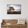 imageKate and Laurel Coastal Serene Sunset Tree Landscape Framed Canvas Wall Art by Patricia Rae 33 x 23 Sylvie Walnut Coastal Landscapes Nature Art for Wall Decor Living Room Bedroom