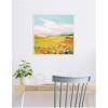 imageKate and Laurel Colorful Meadow Landscape Framed Canvas Wall Art by The Creative Bunch Studio 22 x 22 Sylvie White Whimsical Landscapes Nature Flowers Art for Wall Decor Living Room Bedroom