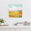 imageKate and Laurel Colorful Meadow Landscape Framed Canvas Wall Art by The Creative Bunch Studio 22 x 22 Sylvie White Whimsical Landscapes Nature Flowers Art for Wall Decor Living Room Bedroom