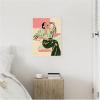 imageKate and Laurel Fashion Woman Drinking Martini Framed Canvas Wall Art by Honey Island Studio 18 x 24 Sylvie Beaded White Modern People Entertainment Art for Wall Decor Living Room Bedroom