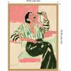 imageKate and Laurel Fashion Woman Drinking Martini Framed Canvas Wall Art by Honey Island Studio 18 x 24 Sylvie Bright Gold Modern People Entertainment Art for Wall Decor Living Room Bedroom