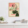 imageKate and Laurel Fashion Woman Drinking Martini Framed Canvas Wall Art by Honey Island Studio 18 x 24 Sylvie Bright Gold Modern People Entertainment Art for Wall Decor Living Room Bedroom