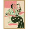 imageKate and Laurel Fashion Woman Drinking Martini Framed Canvas Wall Art by Honey Island Studio 18 x 24 Sylvie Bright Gold Modern People Entertainment Art for Wall Decor Living Room Bedroom