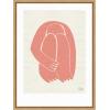 imageKate and Laurel Head Down I Terracotta Silhouette Framed Canvas Wall Art by Simon West 18 x 24 Sylvie Natural Modern Contemporary Abstract Art for Wall Decor Living Room Bedroom