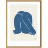 imageKate and Laurel Head Down II Royal Framed Canvas Wall Art by Simon West 18 x 24 Sylvie Natural Modern Contemporary Abstract People Art for Wall Decor Living Room Bedroom