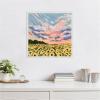 imageKate and Laurel Kansas Framed Canvas Wall Art by Emily Kenney 22 x 22 Sylvie Beaded White Rustic Farmhouse Flowers Landscapes Nature Art for Wall Decor Living Room Bedroom
