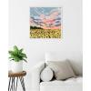 imageKate and Laurel Kansas Framed Canvas Wall Art by Emily Kenney 22 x 22 Sylvie Beaded White Rustic Farmhouse Flowers Landscapes Nature Art for Wall Decor Living Room Bedroom