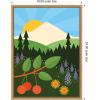 imageKate and Laurel Mount Hood Framed Canvas Wall Art by Amber Leaders 18 x 24 Sylvie Natural Whimsical Landscapes Nature Art for Wall Decor Living Room Bedroom