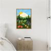 imageKate and Laurel Mount Hood Framed Canvas Wall Art by Amber Leaders 18 x 24 Sylvie Natural Whimsical Landscapes Nature Art for Wall Decor Living Room Bedroom