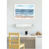 imageKate and Laurel Ocean Seascape Framed Canvas Wall Art by Patricia Shaw 24 x 18 Sylvie Beaded White Coastal Landscapes Beach Nature Art for Wall Decor Living Room Bedroom