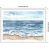 imageKate and Laurel Ocean Seascape Framed Canvas Wall Art by Patricia Shaw 24 x 18 Sylvie Beaded White Coastal Landscapes Beach Nature Art for Wall Decor Living Room Bedroom
