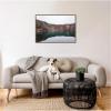 imageKate and Laurel Reflection Pool Framed Canvas Wall Art by Alicia Abla 33 x 23 Sylvie Walnut Modern Contemporary Nature Landscapes Art for Wall Decor Living Room Bedroom