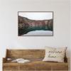 imageKate and Laurel Reflection Pool Framed Canvas Wall Art by Alicia Abla 33 x 23 Sylvie Walnut Modern Contemporary Nature Landscapes Art for Wall Decor Living Room Bedroom