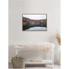 imageKate and Laurel Reflection Pool Framed Canvas Wall Art by Alicia Abla 33 x 23 Sylvie Walnut Modern Contemporary Nature Landscapes Art for Wall Decor Living Room Bedroom