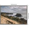 imageKate and Laurel Rugged Coastal Landscape Framed Canvas Wall Art by Patricia Rae 33 x 23 Sylvie Greywash Coastal Nature Landscapes Beach Art for Wall Decor Living Room Bedroom