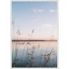 imageKate and Laurel Serene Sunset Lake Landscape Framed Canvas Wall Art by Patricia Rae 23 x 33 Sylvie Beaded White Coastal Landscapes Nature Art for Wall Decor Living Room Bedroom