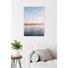 imageKate and Laurel Serene Sunset Lake Landscape Framed Canvas Wall Art by Patricia Rae 23 x 33 Sylvie Beaded White Coastal Landscapes Nature Art for Wall Decor Living Room Bedroom