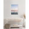 imageKate and Laurel Serene Sunset Lake Landscape Framed Canvas Wall Art by Patricia Rae 23 x 33 Sylvie Beaded White Coastal Landscapes Nature Art for Wall Decor Living Room Bedroom