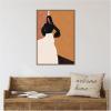 imageKate and Laurel Seville Framed Canvas Wall Art by Alex Ginzburg 23 x 33 Sylvie Beaded Dark Gold Modern Contemporary Abstract People Art for Wall Decor Living Room Bedroom