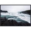 imageKate and Laurel Slated Waters Framed Canvas Wall Art by Alicia Abla 33 x 23 Sylvie Beaded Black Rustic Farmhouse Landscapes Nature Art for Wall Decor Living Room Bedroom