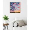 imageKate and Laurel Sunset Study Framed Canvas Wall Art by Emily Kenney 22 x 22 Sylvie Natural Modern Contemporary Abstract Beach Landscapes Tropical Art for Wall Decor Living Room Bedroom