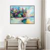 imageKate and Laurel Sylvie Bright Colorful Saturday In Door County Framed Canvas Wall Art by Rachel Christopoulous 42 x 32 Natural Coastal Abstract Landscapes Art for Wall Decor Living Room BedroomGray