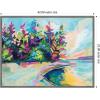 imageKate and Laurel Sylvie Bright Colorful Saturday In Door County Framed Canvas Wall Art by Rachel Christopoulous 42 x 32 Natural Coastal Abstract Landscapes Art for Wall Decor Living Room BedroomGray