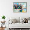 imageKate and Laurel Sylvie Bright Colorful Saturday In Door County Framed Canvas Wall Art by Rachel Christopoulous 42 x 32 Natural Coastal Abstract Landscapes Art for Wall Decor Living Room BedroomNatural